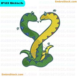 Snake Embroidery Design 3