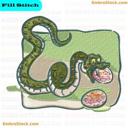 Snake Embroidery Design 5