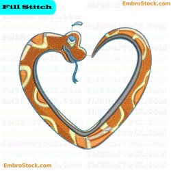 Snake Heart Embroidery Design 1