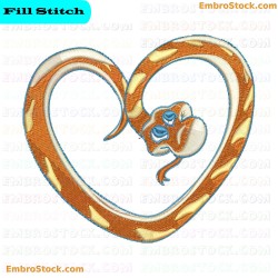 Snake Heart Embroidery Design 3