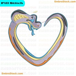 Snake Heart Embroidery Design 4