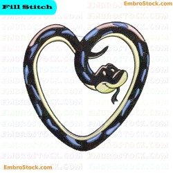 Snake Heart Embroidery Design 5