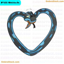 Snake Heart Embroidery Design 6