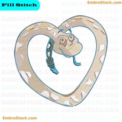 Snake Heart Embroidery Design 7