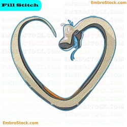 Snake Heart Embroidery Design 8