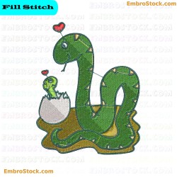 Snakes Embroidery Design 13