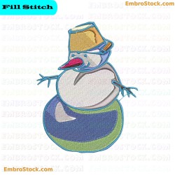 Snowman Character Embroidery Design 10