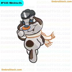 Snowman Character Embroidery Design 2