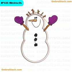 Snowman Embroidery Design 14