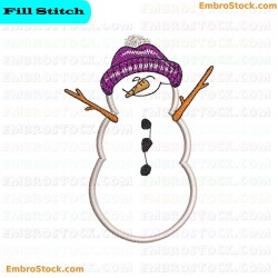 Snowman Embroidery Design 23