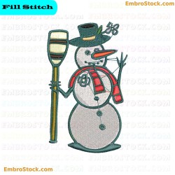 Snowman Embroidery Design 2