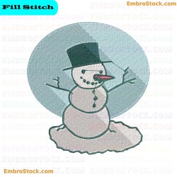 Snowman Embroidery Design 6