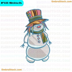 Snowman Embroidery Design 7