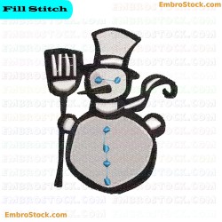 Snowman Embroidery Design 9