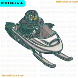 Snowmobile Embroidery Design 19