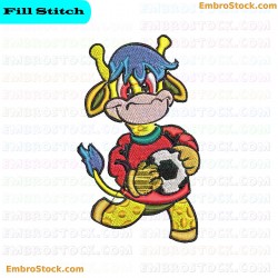 Soccer Giraffe Embroidery Design 3