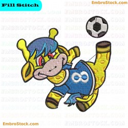 Soccer Giraffe Embroidery Design 6