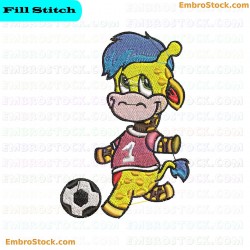 Soccer Giraffe Embroidery Design 9