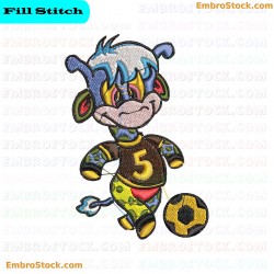 Soccer Playing Giraffe Embroidery Design 4