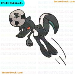 Soccer Playing Wolf Embroidery Design 3