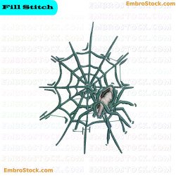 Spider At The Center Of Its Web Embroidery Design 34