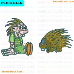 Spiky Twins Embroidery Design 6