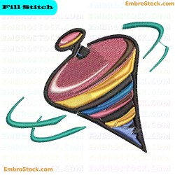 Spinning Top Embroidery Design 78