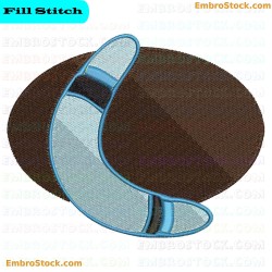 Sports Boomerang Embroidery Design 9