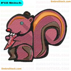 Squirrel Embroidery Design 6