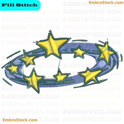 Stars And Barbed Wire Embroidery Design 13