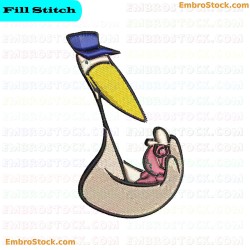 Stork Delivery Embroidery Design 6