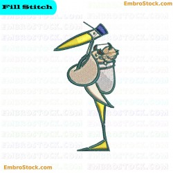 Stork Embroidery Design 2