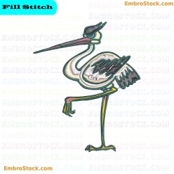 Stork Embroidery Design 5