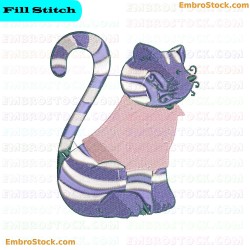 Stylish Cat Embroidery Design 3