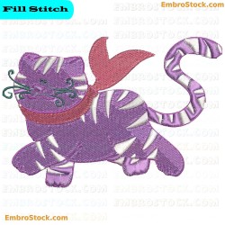 Stylish Cat Embroidery Design 7