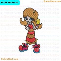 Stylish Female Character Embroidery Design 10