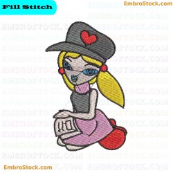 Stylish Female Character Embroidery Design 1