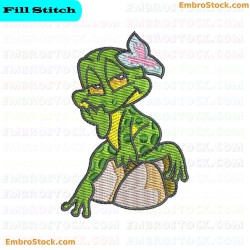 Stylish Frog Embroidery Design 8