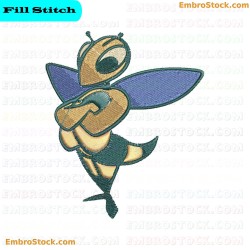 Stylized Bee Embroidery Design 1