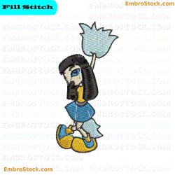 Stylized Female Character Embroidery Design 7