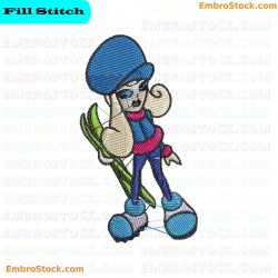 Stylized Girl Character Embroidery Design 5