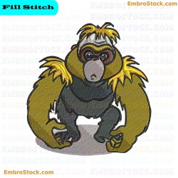 Stylized Monkey Embroidery Design 23