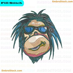 Stylized Orangutan Face Embroidery Design 3