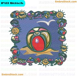 Summer Themed Embroidery Design 10