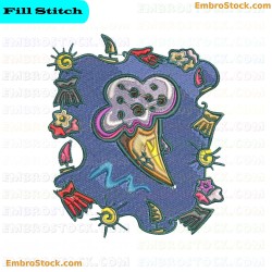 Summer Themed Embroidery Design 1