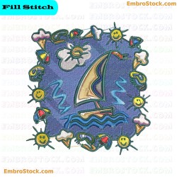 Summer Themed Embroidery Design 3