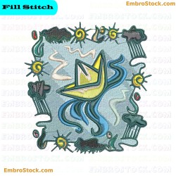 Summer Themed Embroidery Design 5