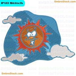 Sun And Clouds Embroidery Design 6