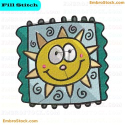 Sun For Kids Embroidery Design 1