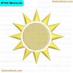 Sun Representation Embroidery Design 13